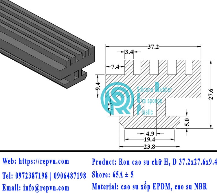 ron xop EPDM tron phi 2.0mm min