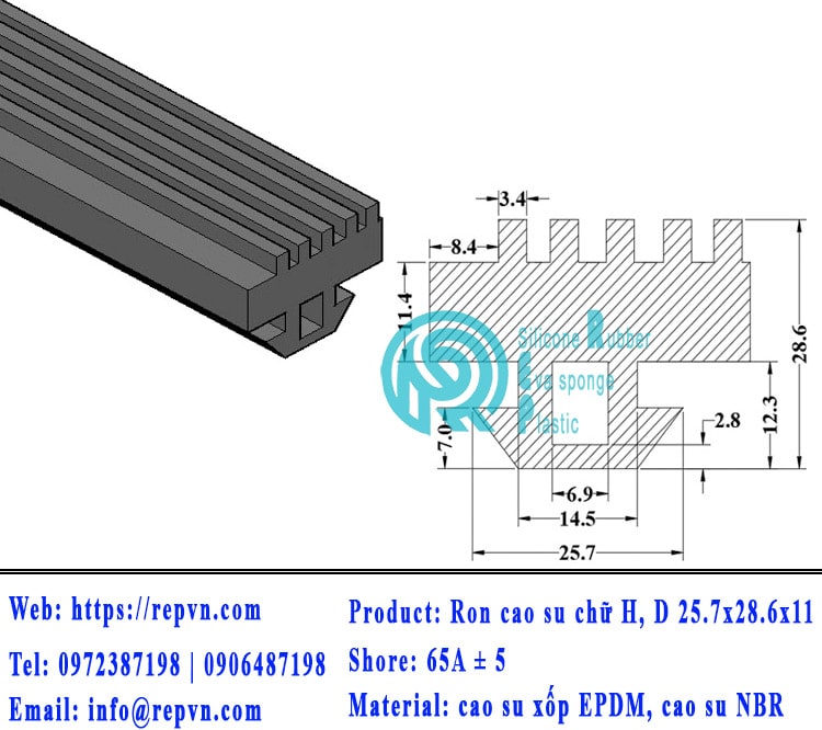 ron xop EPDM tron phi 3.5mm min