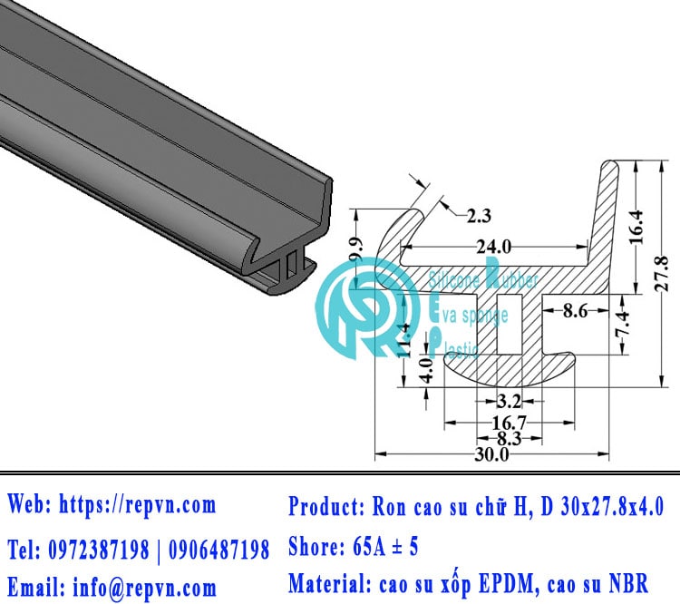 ron xop EPDM tron phi 4.0mm min