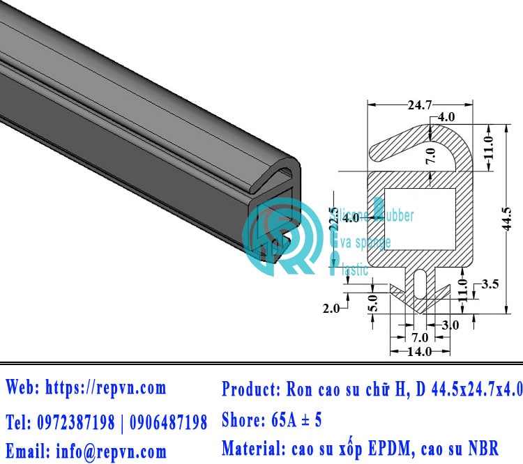 ron xop EPDM tron phi 6.5mm min