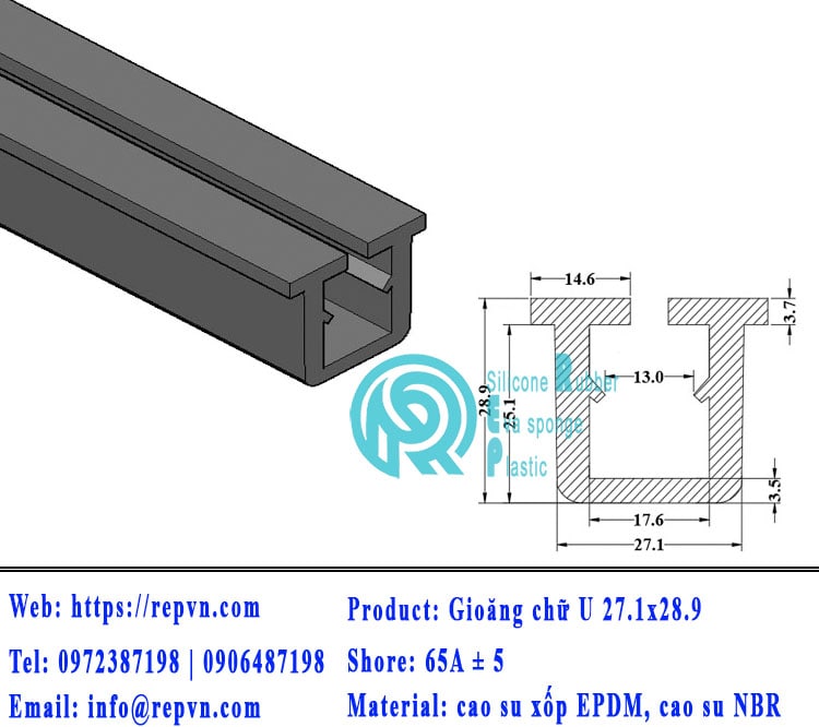 ron xop EPDM tron phi 3.0mm min