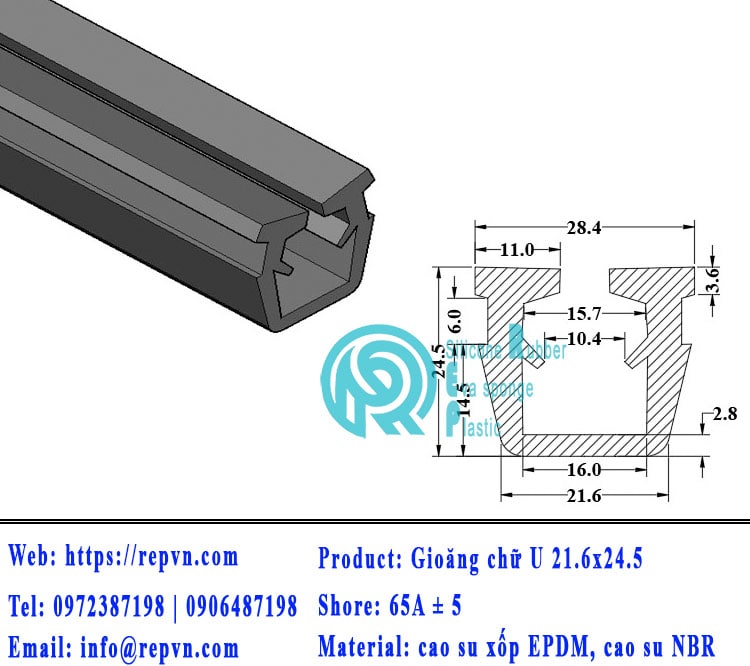 ron xop EPDM tron phi 3.5mm min