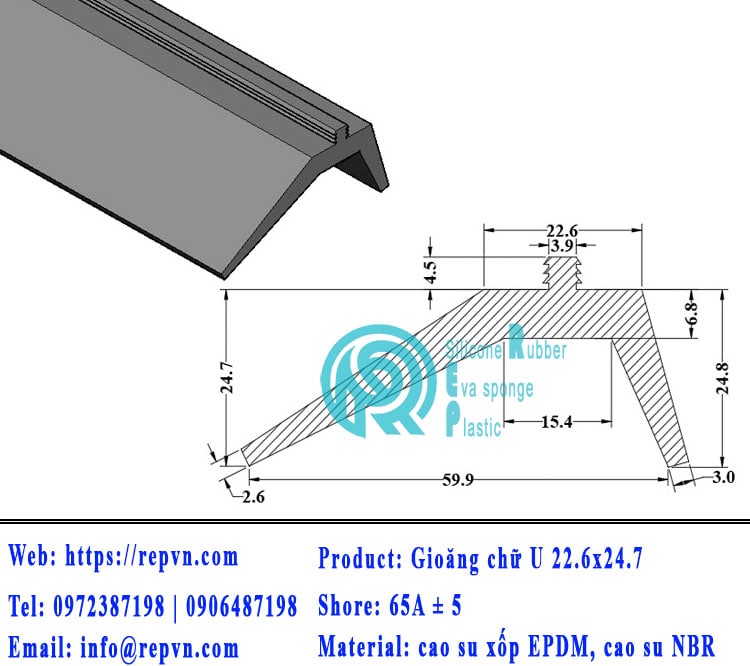 ron xop EPDM tron phi 4.0mm min