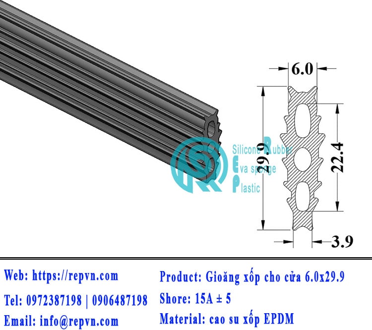 gioang cao su cua go cach am 6x29.9 min