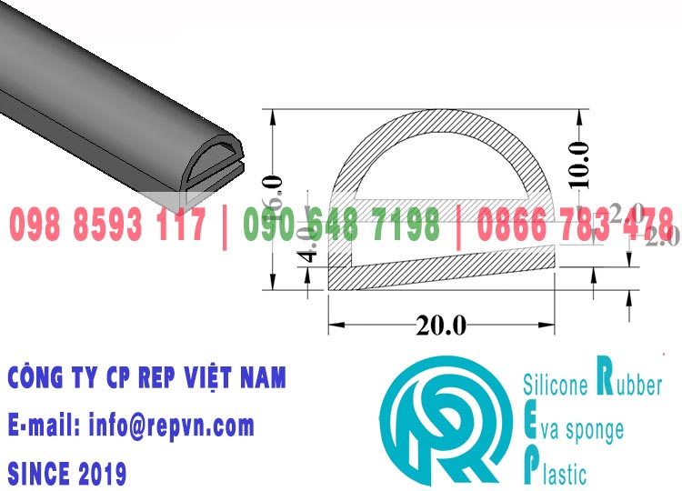 Ron cao su chữ E 20x16x2