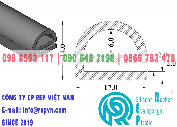 Ron cao su silicon chữ E 22x17x2