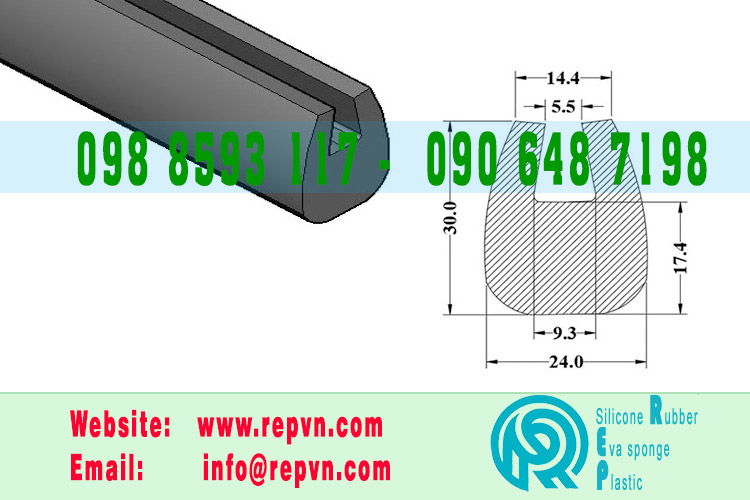 Vòng đệm nối nhiệt cao su chữ U 2.5mm min