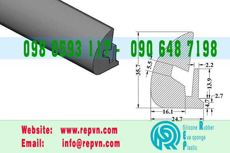 Vòng đệm nối nhiệt cao su chữ U 3.5mm min