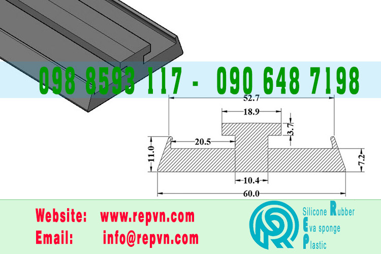 Vòng đệm nối nhiệt cao su chữ U 4.5mm min