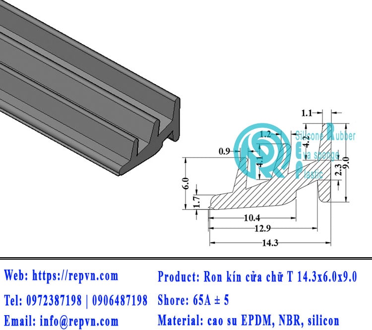 Vòng đệm nối nhiệt cao su chữ U 5.5mm min