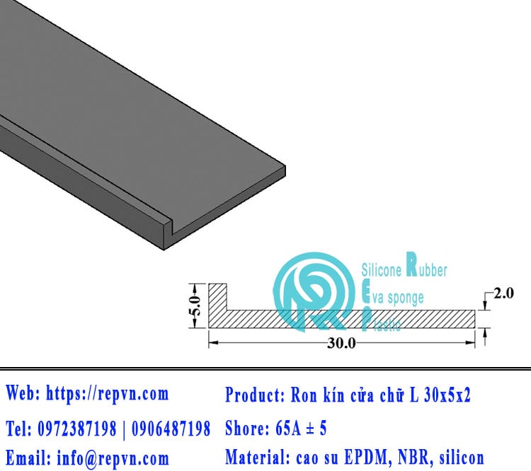 Vòng đệm nối nhiệt cao su chữ U 6.5mm min