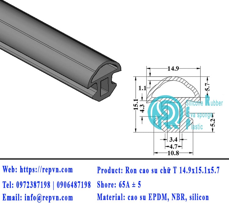 Vòng đệm nối nhiệt cao su chữ U 3.5mm min