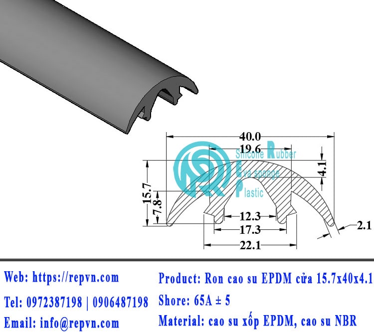 ron xop EPDM tron phi 2.5mm min