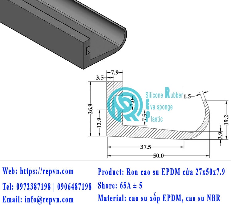 ron xop EPDM tron phi 4.5mm min