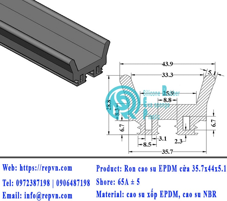 ron xop EPDM tron phi 6.0mm min