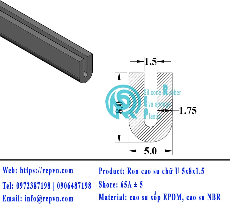 ron cao su chu u 3d 5x8x1.5 min